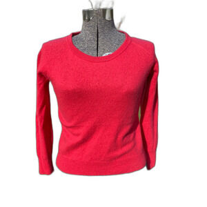 Halogen 100% Cashmere Cropped Felted Soft Cozy Fuzzy Fluffy Crew Neck Sweater M